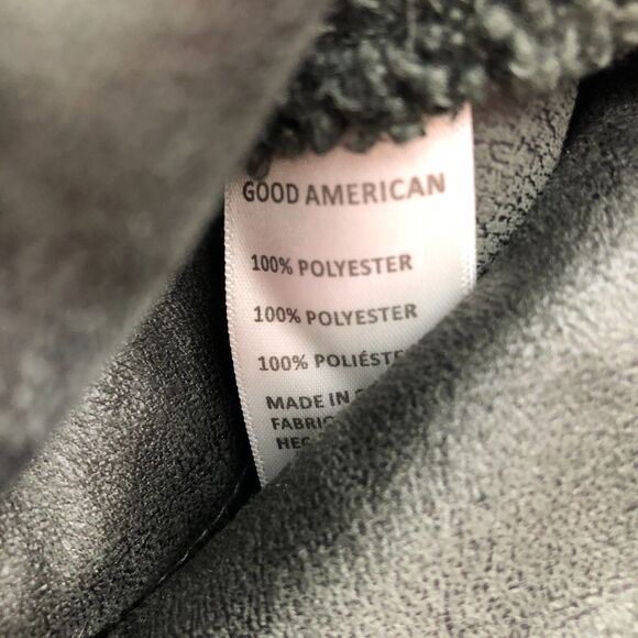 Good American Team Cardinal Oversized Sherpa Shacket Size 0 Green Hidden Button - Picture 7 of 16